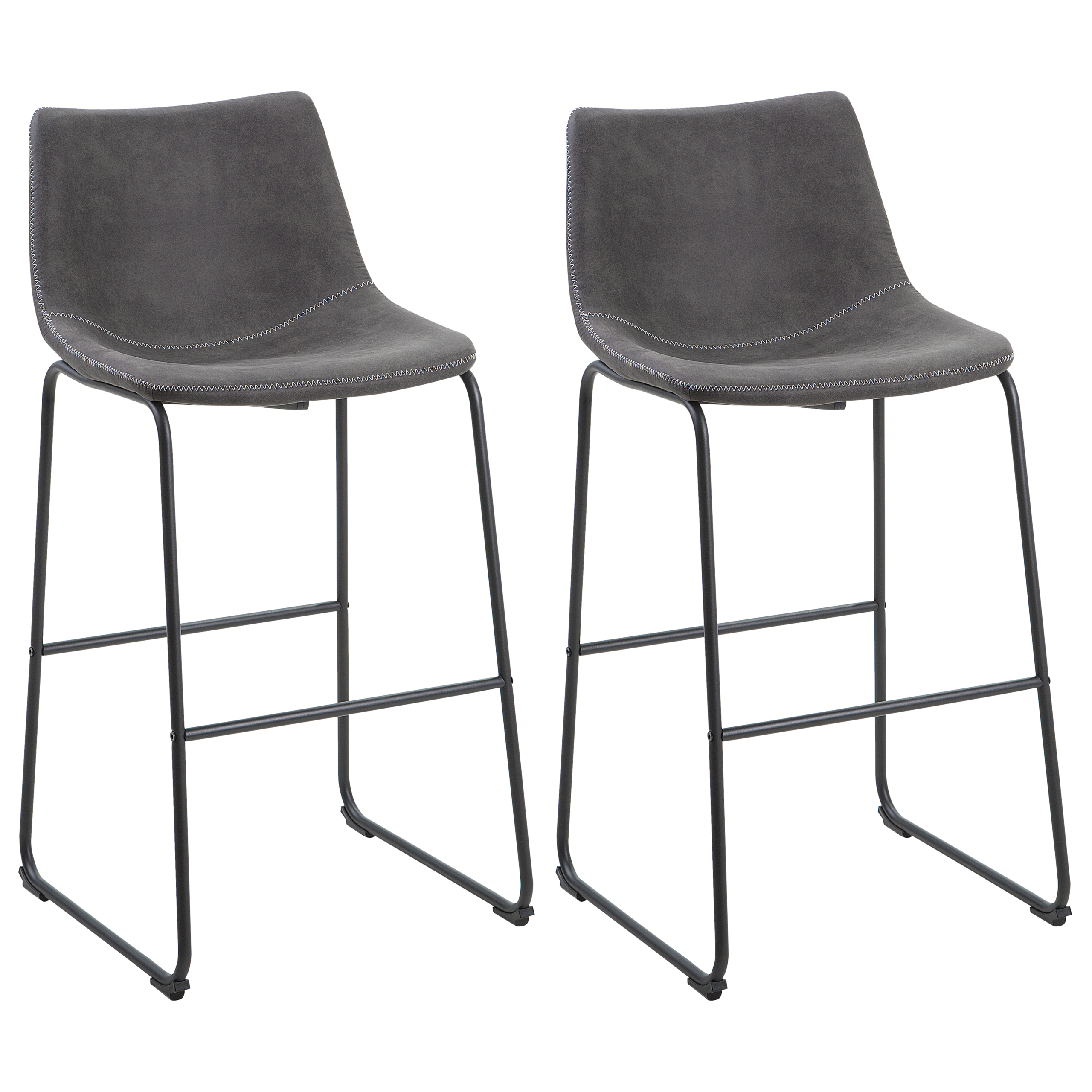 Beliani Conjunto De 2 Sillas De Bar Franks Gris , Leroy Merlin
