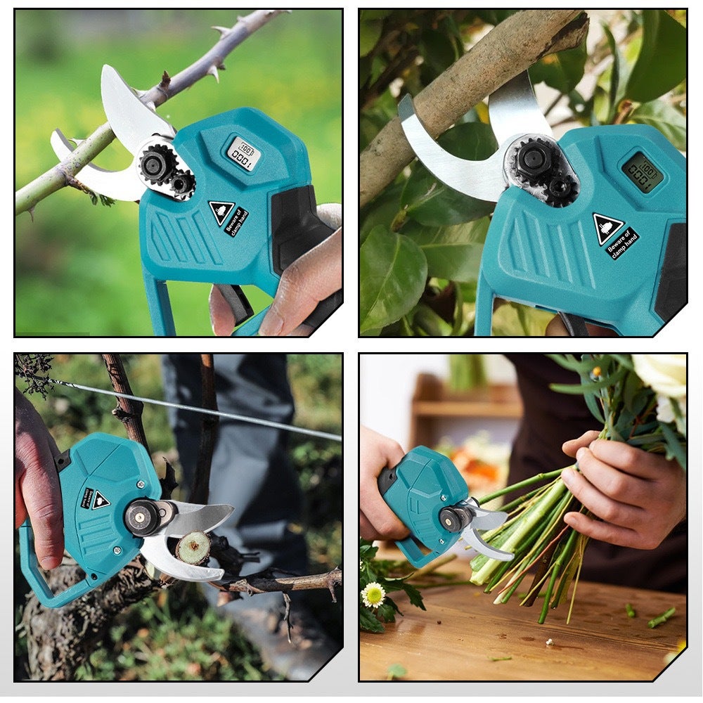 Sécateur électrique, sécateur de jardin, avec affichage numérique, 30 mm, double batterie, 18 V - 3