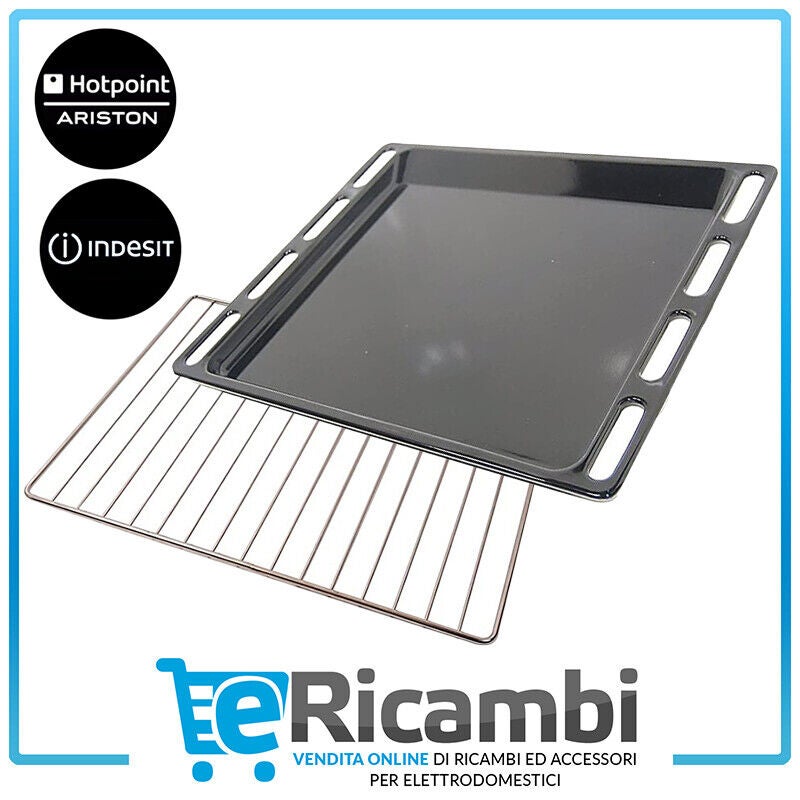 Teglia Da Forno Smaltata 446x365x56 Mm Ricambio Per Forni Indesit Hotpoint Whirlpool Bauknecht