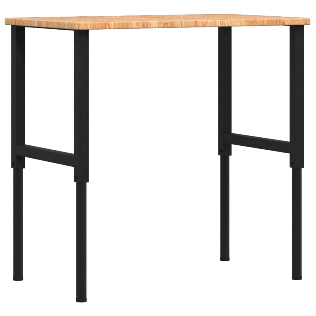 Banco de trabajo rectangular de madera maciza, 100 × 60 × (71,5-98) cm - 2