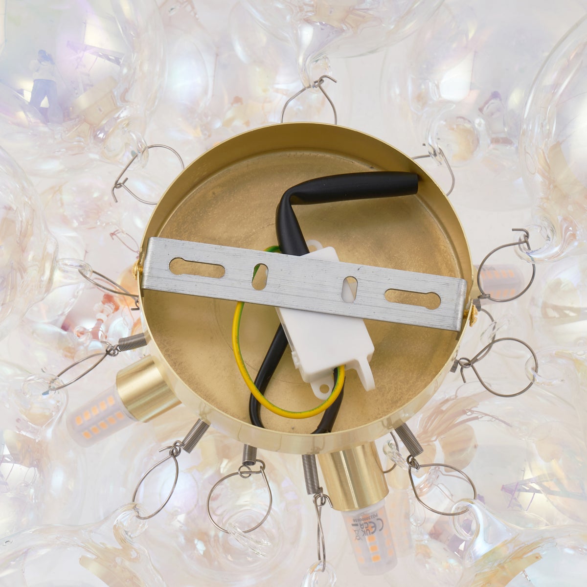 Qazqa design plafonnier - Uvas - laiton, max. 8w, g9, à 4 lumières, 42cm, idéal pour la salle à manger, la cuisine, la chambre - 8