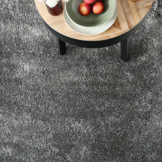 Moquette épaisse - Éclat - Shaggy gris foncé - Rouleau de 4m x 1m - 4