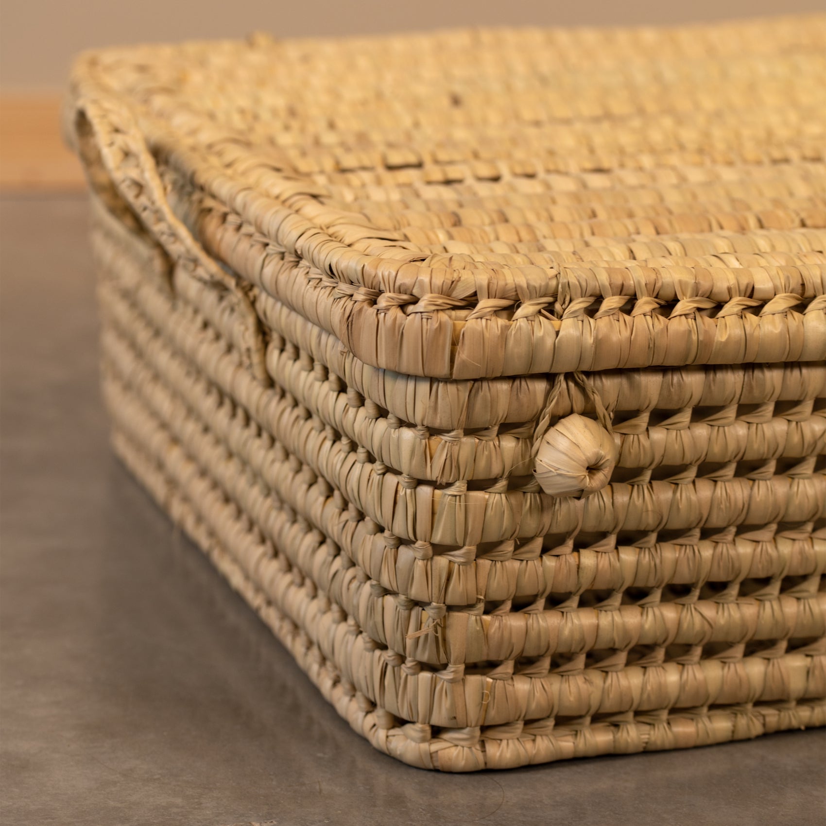 Malle plate dessous de lit - Naturel - 90x55x20 cm - Osier - 4