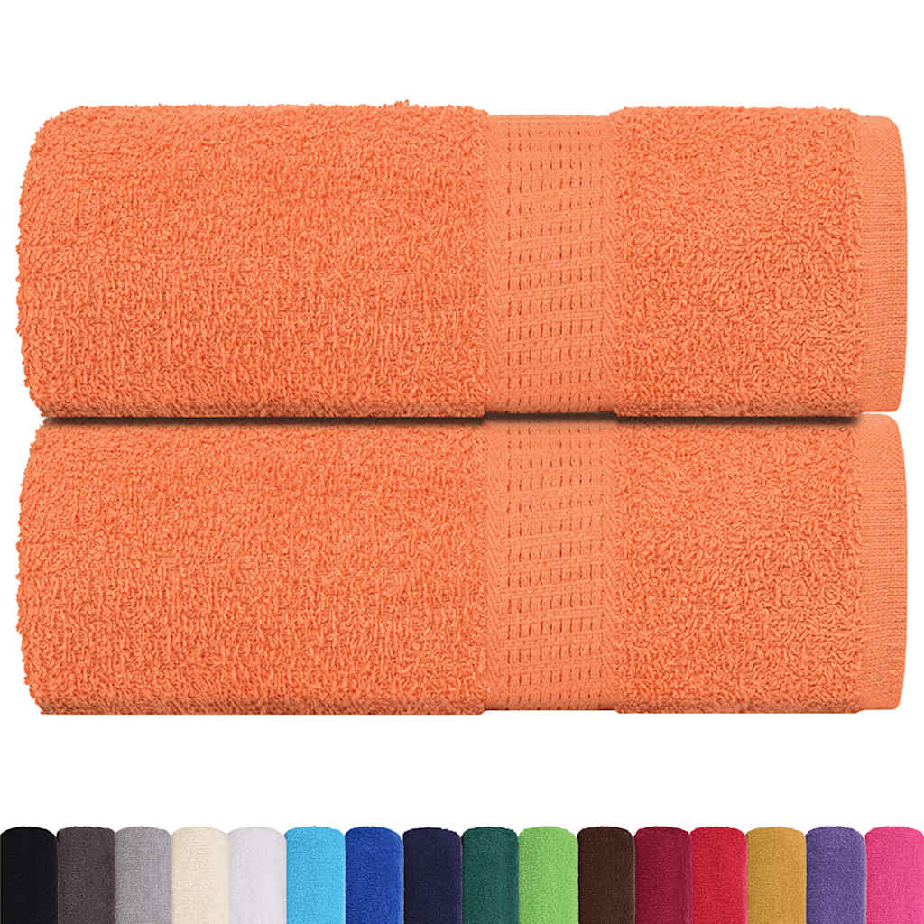 Serviettes de visage 2 pcs orange 30x30 cm 360 g m 100 coton