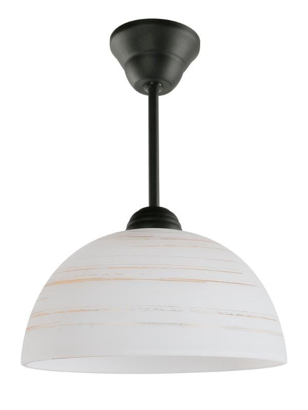 Lampa wisząca Cyrkonia czarno-biała 1xE27x60W wym: 29 x 18 x 18 cm szkło Lampex