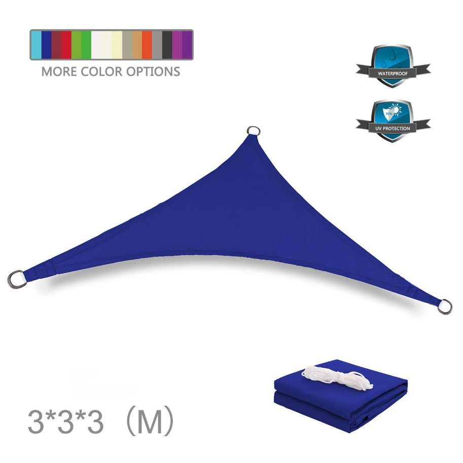 Trójkątny żagiel przeciwsłoneczny zewnętrzny 3*3*3m - Garden Pool Outdoor Auvent Blue