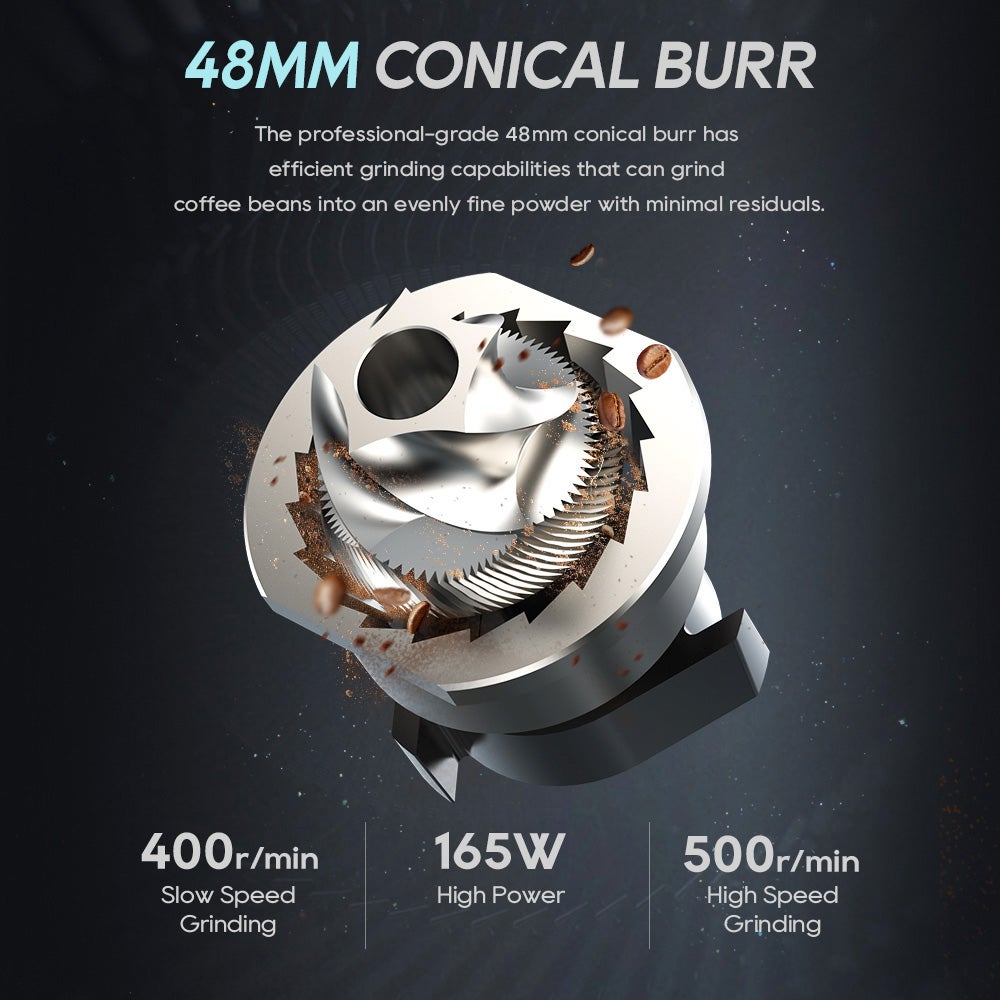 Moulin à Café Électrique HiBREW G5, Fraise Conique de 48 mm, 36 Vitesses de Broyage Réglables, pour Expresso/Turc/Verser/Mocca/Café - 5