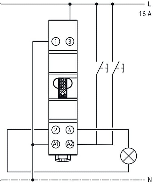 Theben 3120122 OKTO S22-230 Impulsowy przekaźnik krokowy, 230 V, elektromechaniczny, szyna DIN, 2 kanały/styk, LED do 200 W - 5