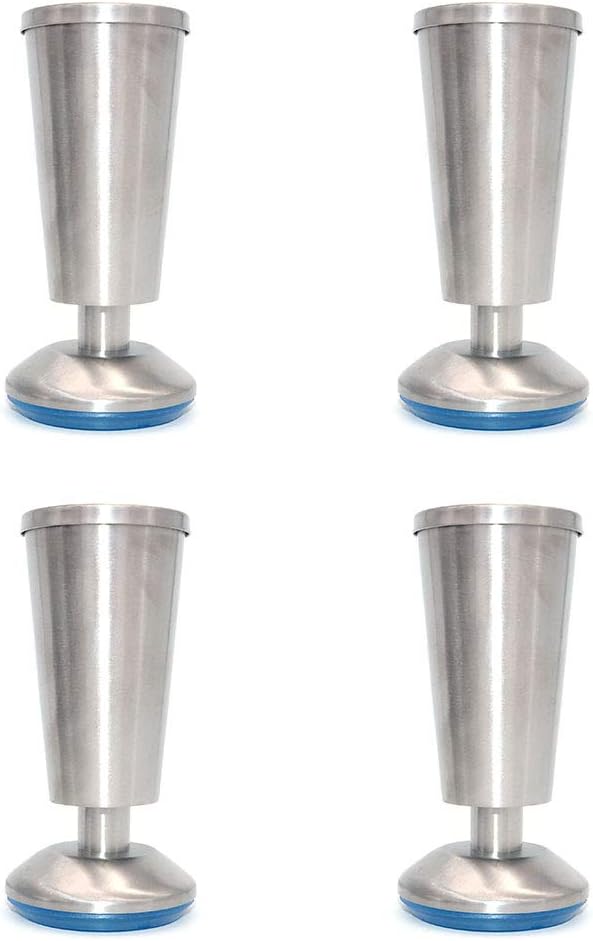 Juego de 4 patas de acero inoxidable para mueble de cocina de encimera altura 120 mm altura regulable de 0 a 5 mm