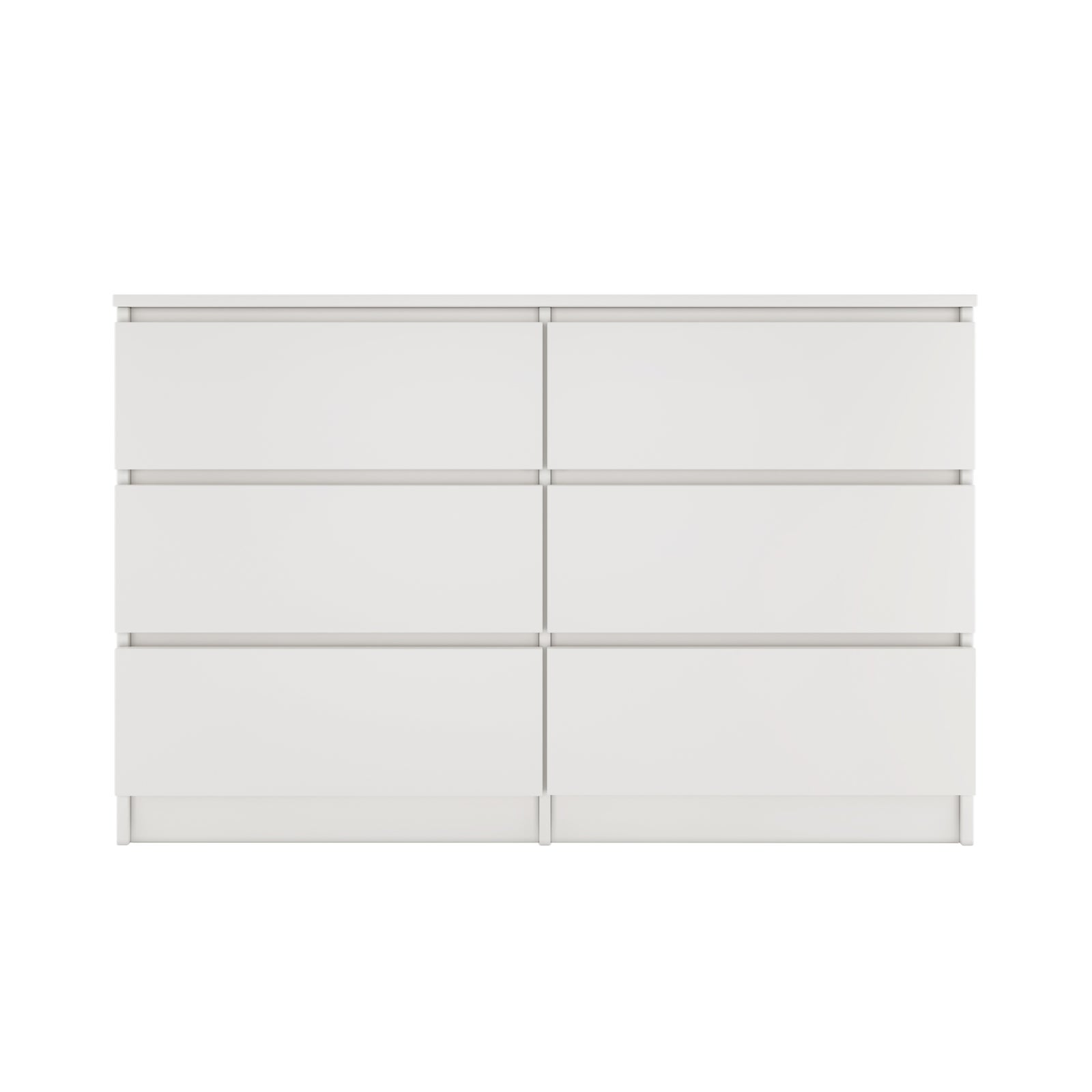 MILAN - Cómoda grande para dormitorio de 6 cajones - 30x120x77cm - Estilo escandinavo - Almacenamiento - 2