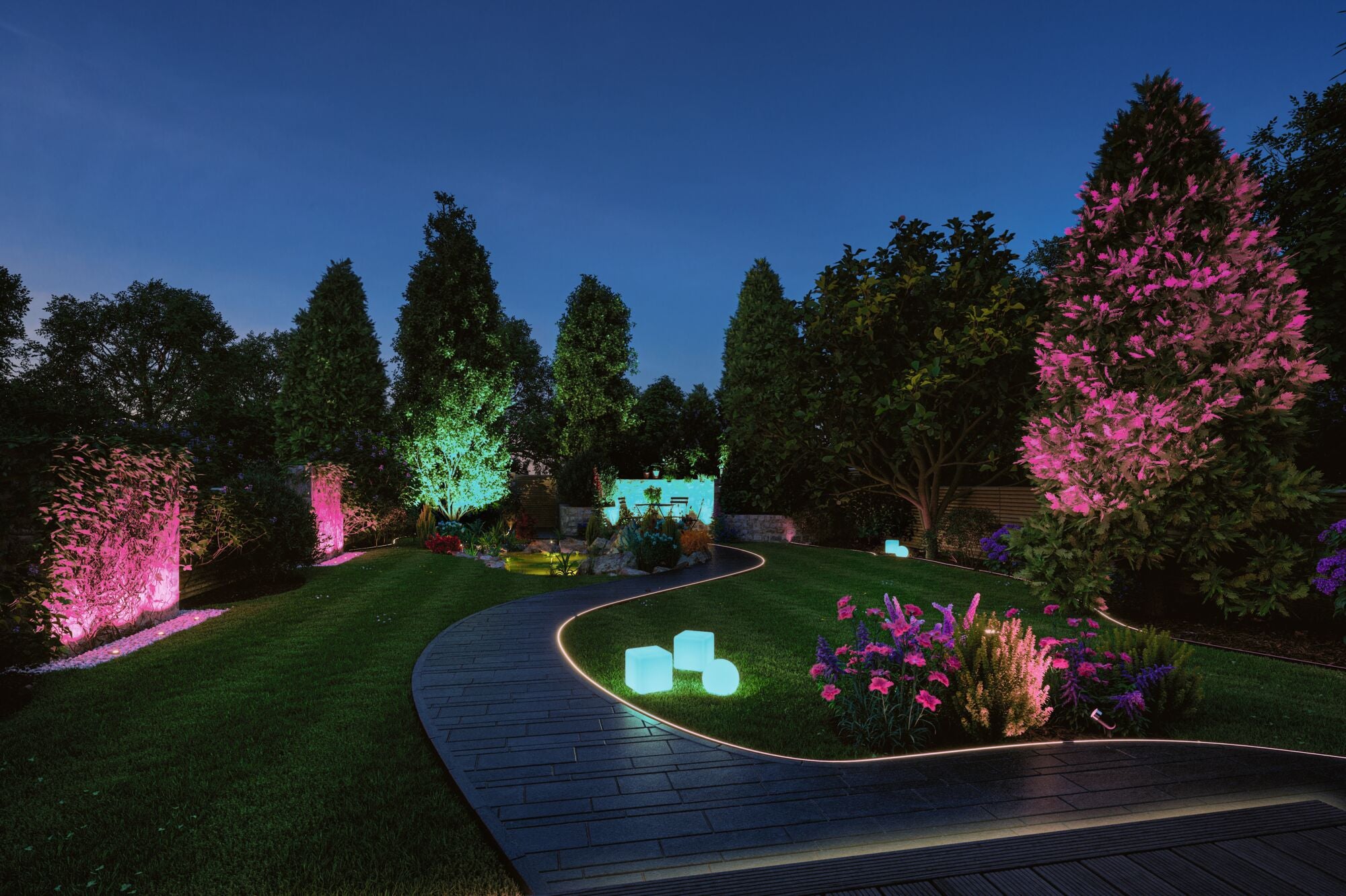 Plug & Shine Projecteur de jardin LED Smart Home Zigbee 3.0 Pike Kit de base IP65 RGBW+ 3x4,2W 21VA Anthracite - 9