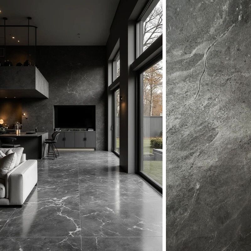 Suelo vinílico - tarima spc (6,7mm) en click - 6 cajas (12,15m2) gris acero