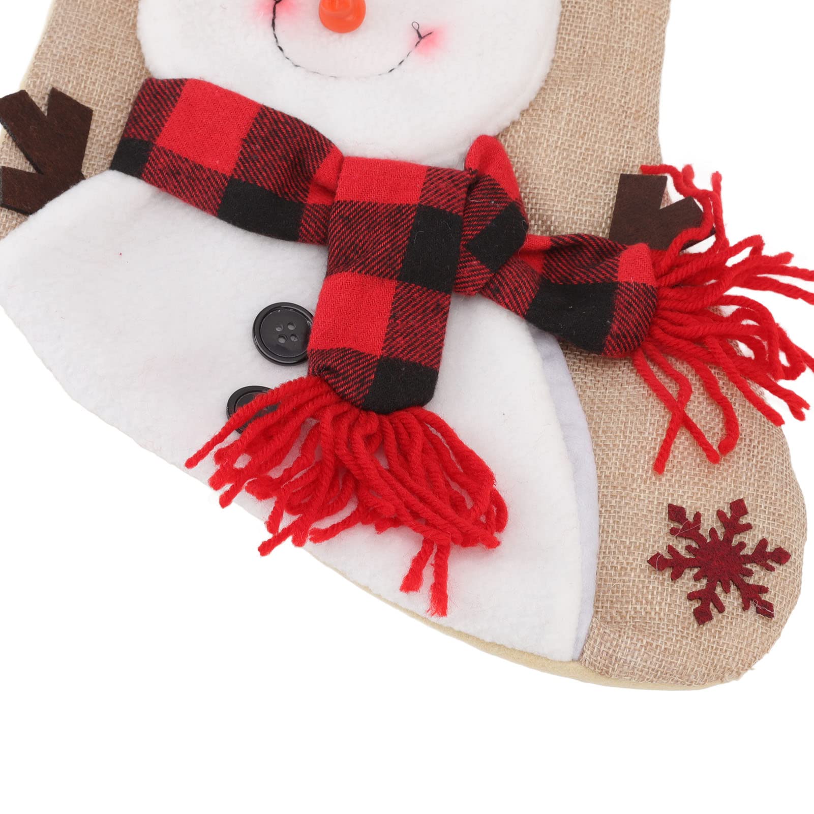 Decoração de Natal, Meia de Natal Xadrez Vermelha Padrão 3D Pendurado Natal - 6