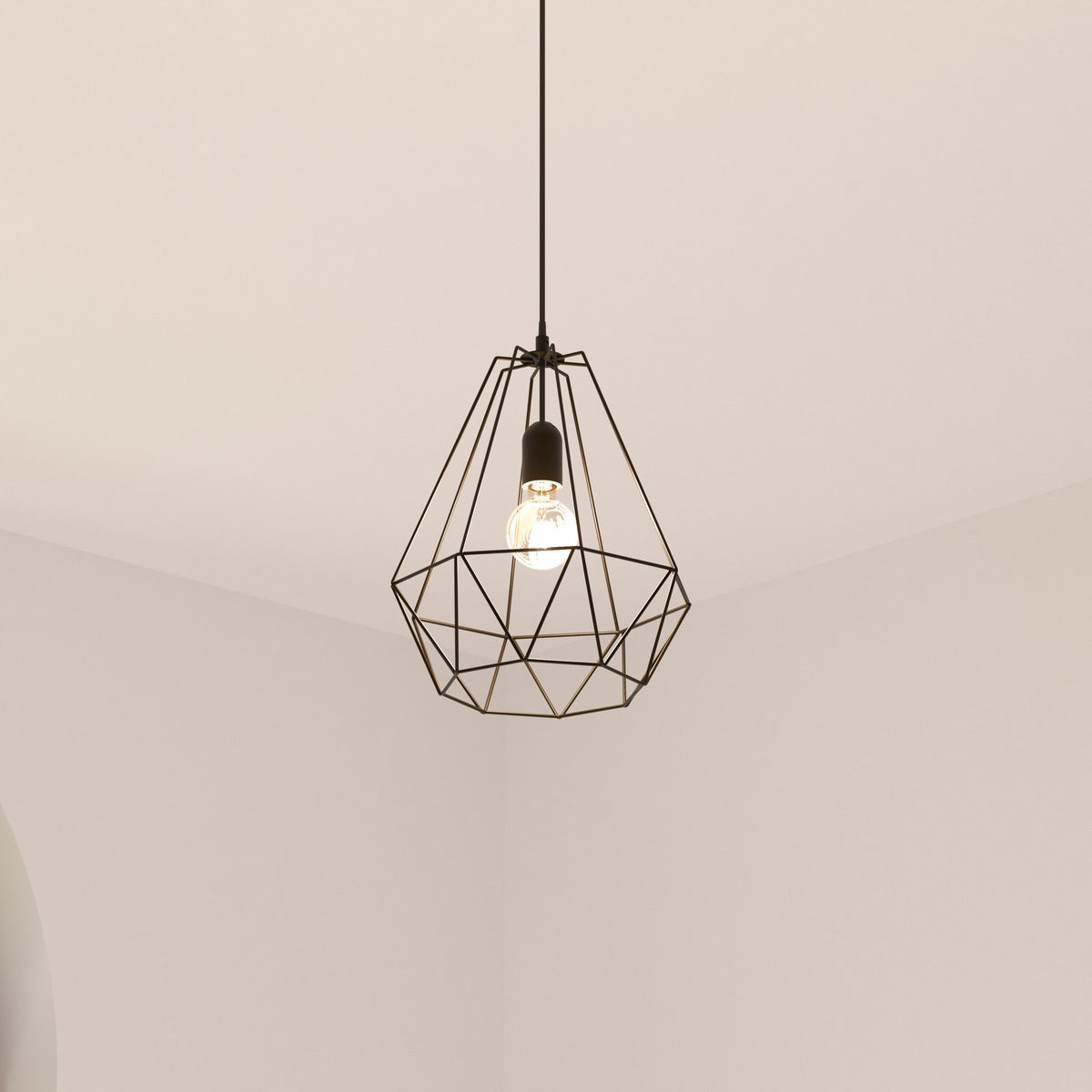 Sospensione a filo Drim in metallo nero D25cm - 2