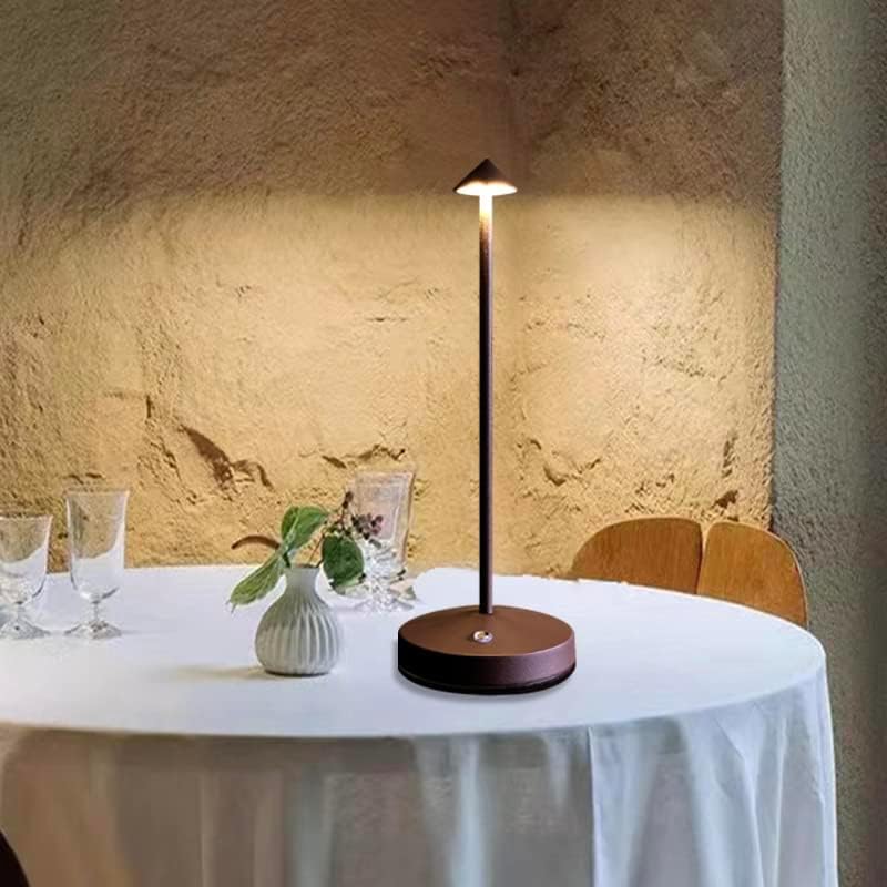 Lampes de table sans fil, barre tactile LED rechargeable, lampe de bureau portable à batterie, veilleuse à intensité variable à 2 niveaux(rouille) - 4