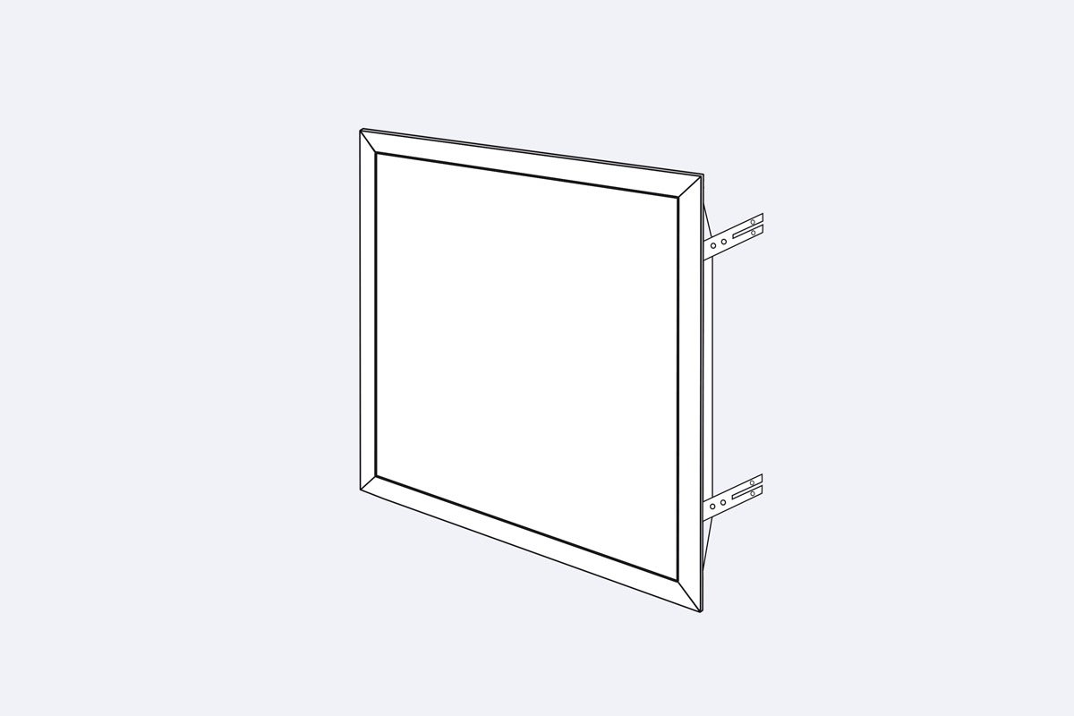 Porte d'inspection FETSoft Comfort mm 600x600 | Couleur Blanc RAL 9016 | Fermetures à pression cachées | Porte amovible | Unité de vente : 1 - 6