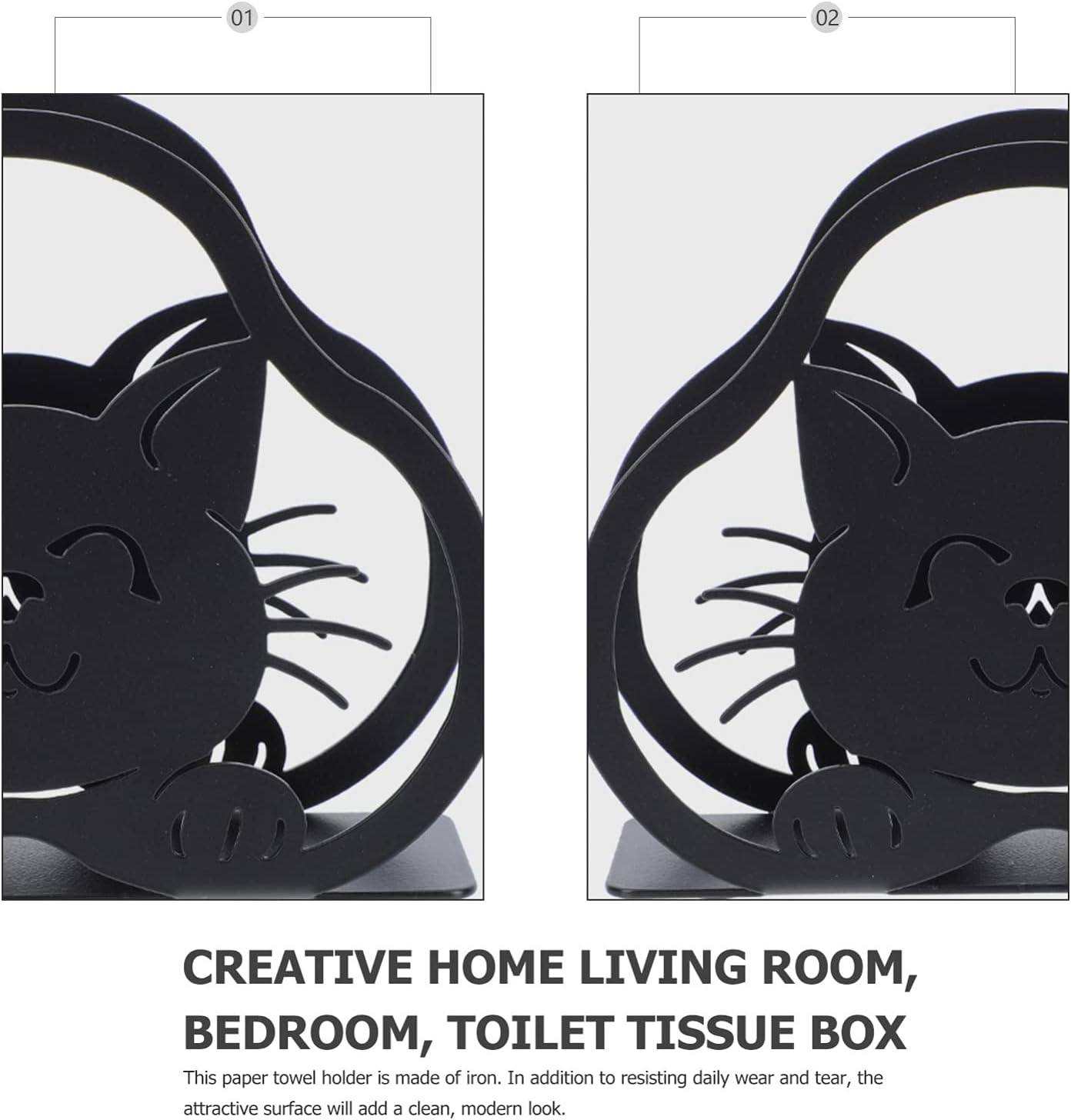 Żeliwny uchwyt na serwetki w kształcie kota, odpowiedni do kuchni, na wesela i do restauracji. - 5