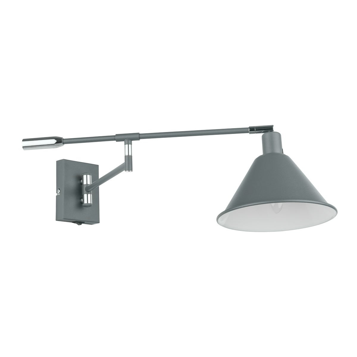 Kinkiet z włącznikiem Trinity szary 1xE14x60W metal wym:19x15x53cm IP20 Italux