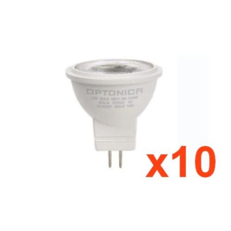 Ampoule LED GU4 / MR11 3W 12V - Pack de 10 / Blanc Froid 6000K - 8000K - SILUMEN - 7