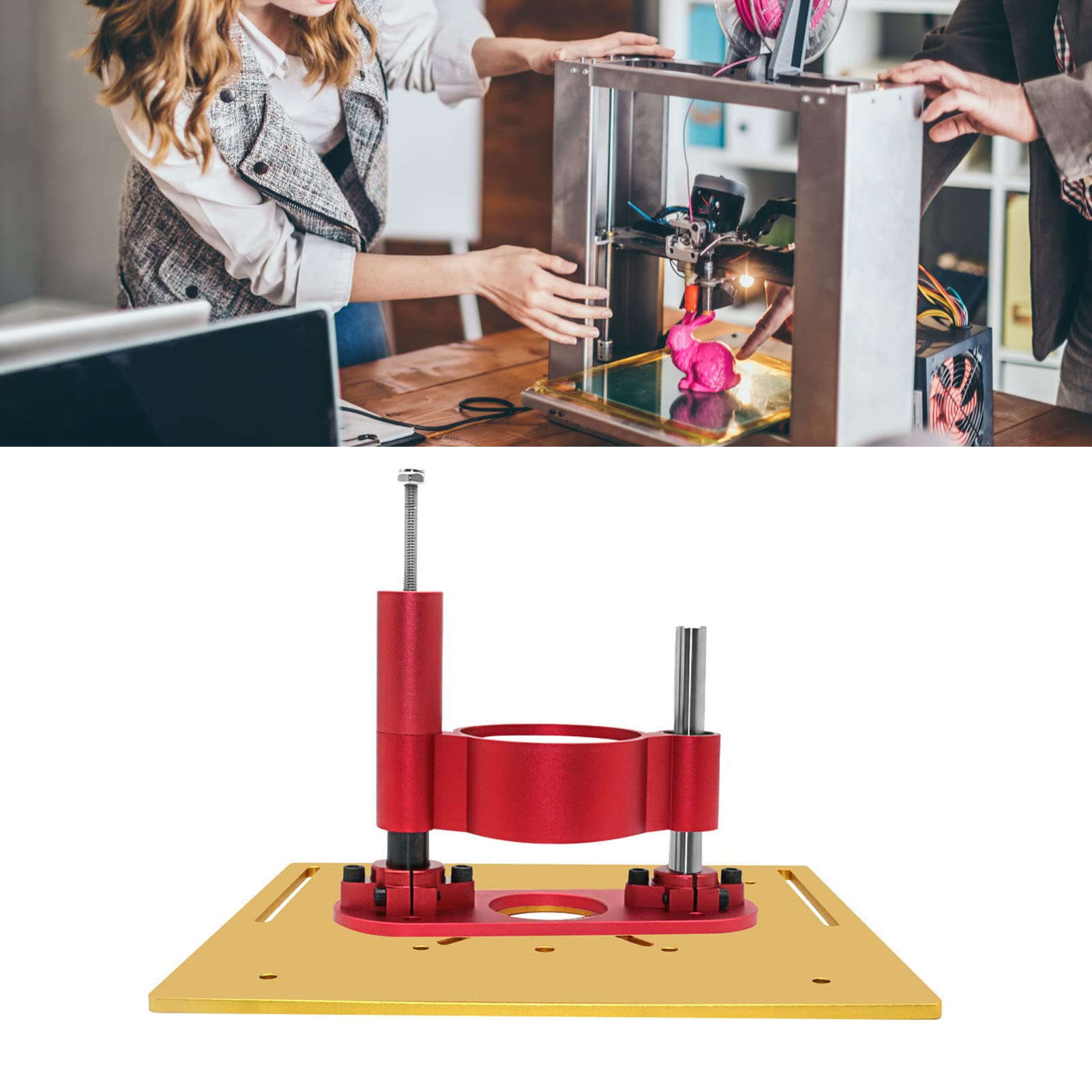 Kit Piastra Ribaltabile Per Lavorazione Legno - Con Base Di Sollevamento In Lega Alluminio, Per Frese E Utensili