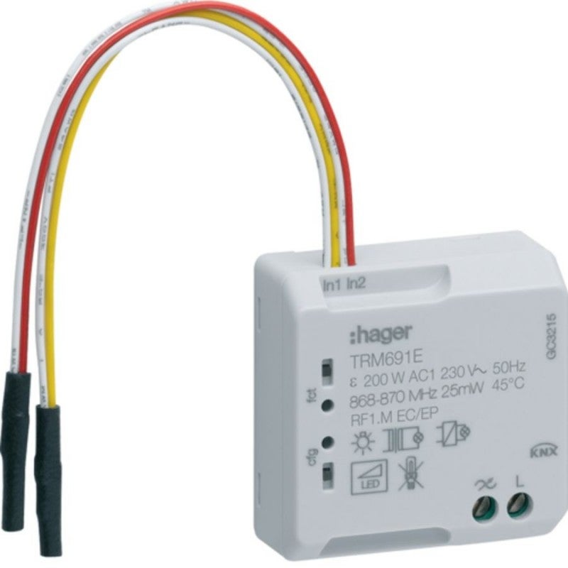 Variateur Hager TRM691E 200W 2 Fils + 2 Entrées Encastrable KNX Radio - Neuf Sans Notice