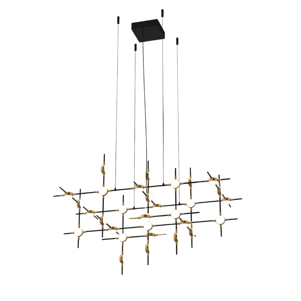 Lampa wisząca industrialna LED Provenza 72W biała ciepła 4800lm metal czarno-złota wym:200x100x60cm IP20 Italux