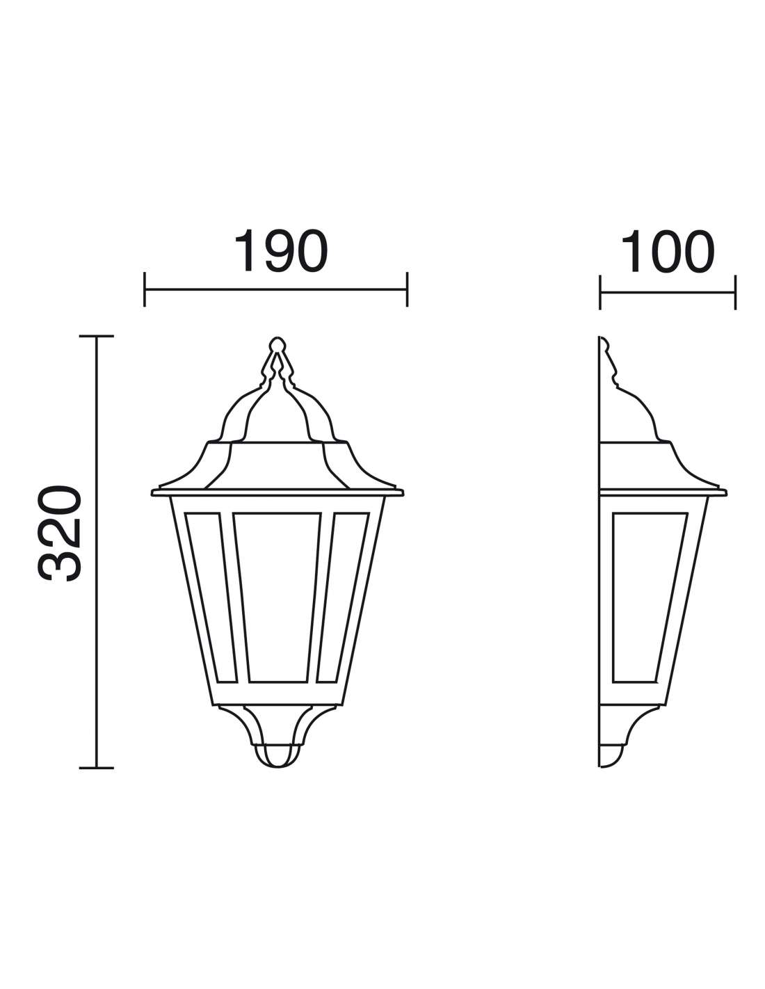 Lampadaire Medium Elite 6 Ip43 E14 Clair 32cm Noir - 2