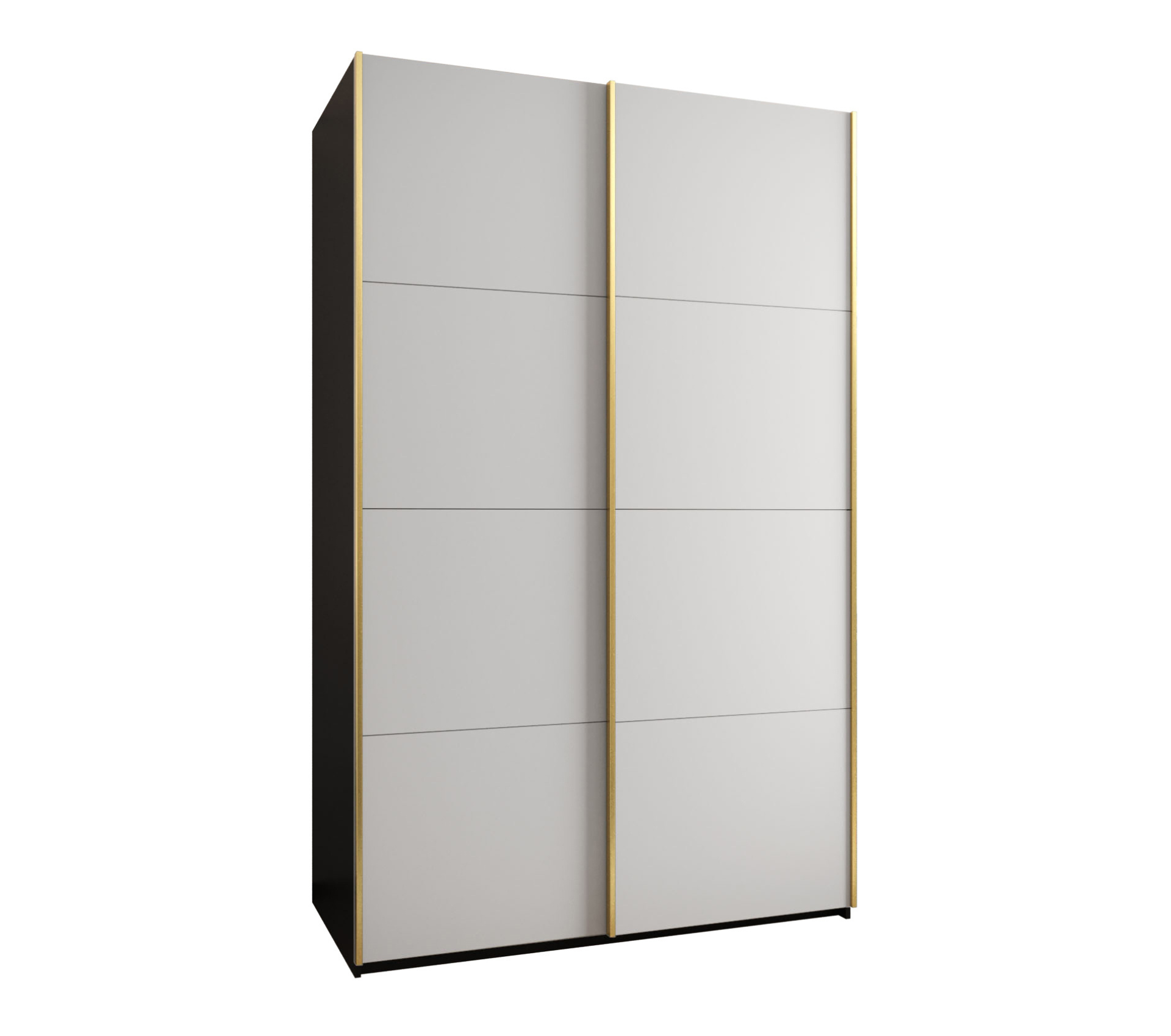 Szafa przesuwna wysoka Lux 1 150 x 64 x 245,5 cm czarny + biały + u. złoty - Abiks Meble