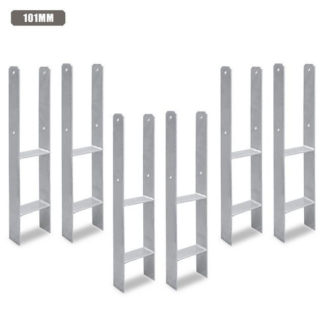 6 Piezas Soporte de Anclaje en H Duradero para Poste de Cerca 101MM