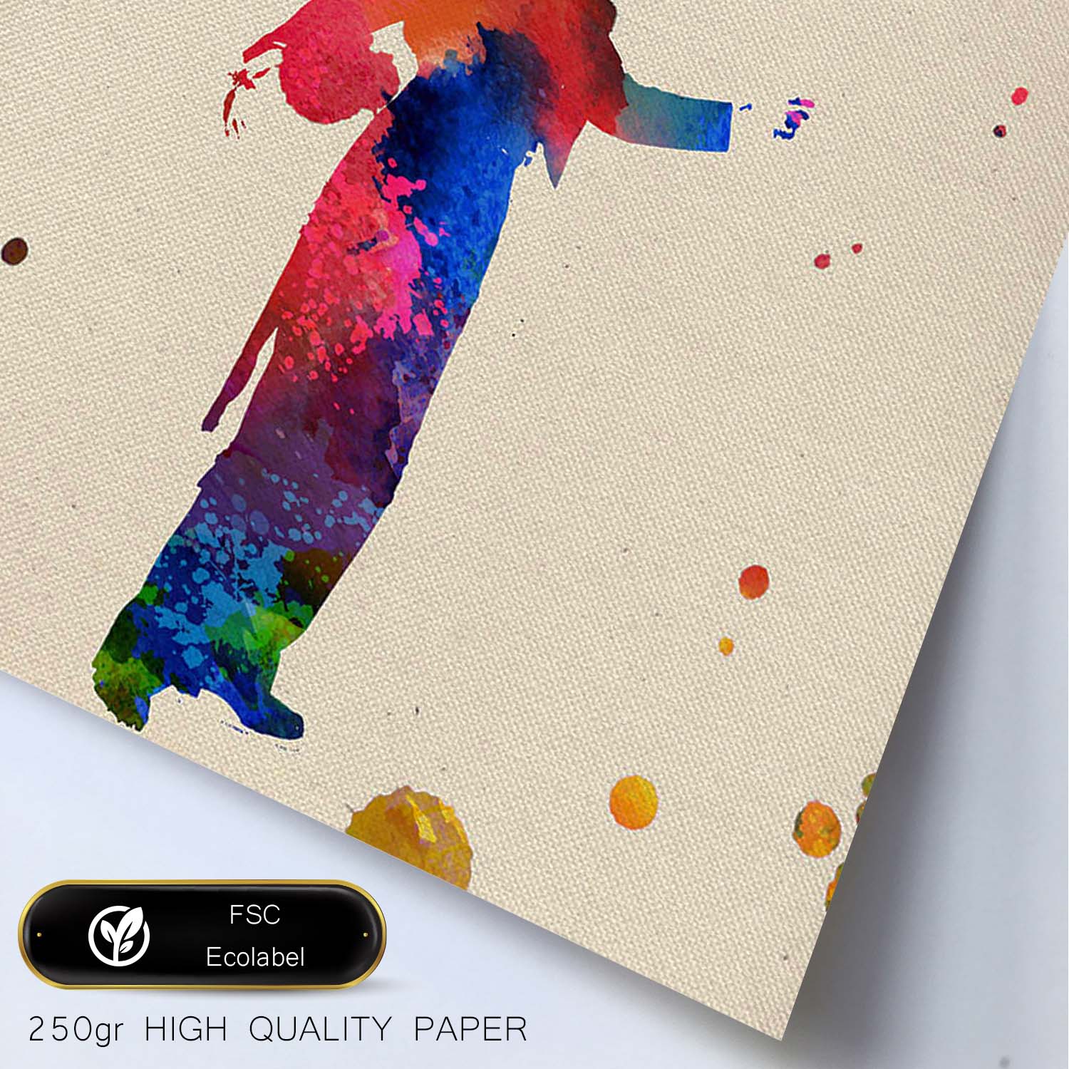 Affiche Acrobata Avec Conception Aquarelle. Mélange De Feuilles Avec Un Cadre De Style De Style Aquarelle Clair A3 - 2
