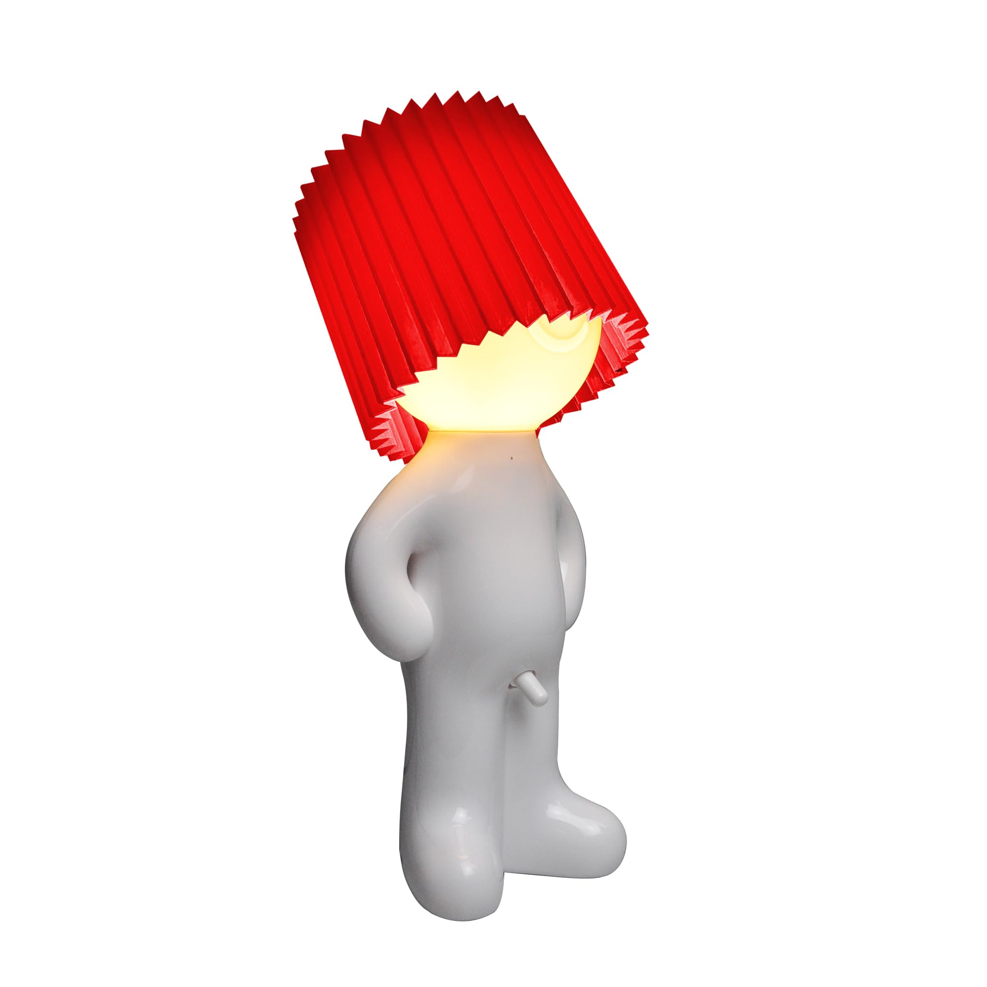 Lampa dekoracyjna do sypialni, lampa biurkowa podłogowa z ładowaniem LED, 12,5 × 12,5 × 29,5 cm, ciepłe światło, jaskrawoczerwona