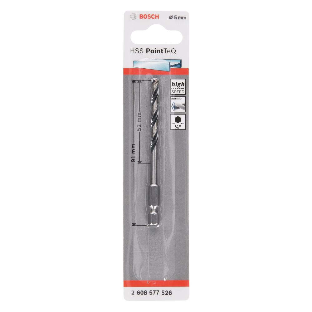 Bosch Accessories - Set di punte esagonali per trapano a percussione e trapano, Ø 5,0 mm