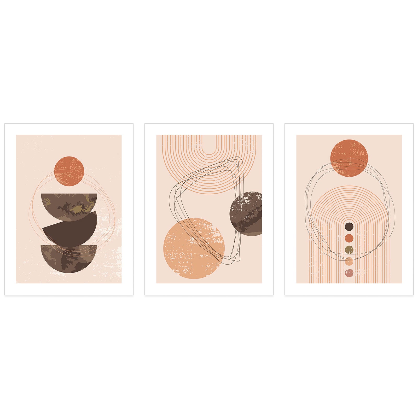 Lot de 3 Affiches / Posters Triptyque - Boho 3617689996097 - Bordure Noire et Blanche - 3 Affiches - 50x70 cm (Cadres non fournis) - 3