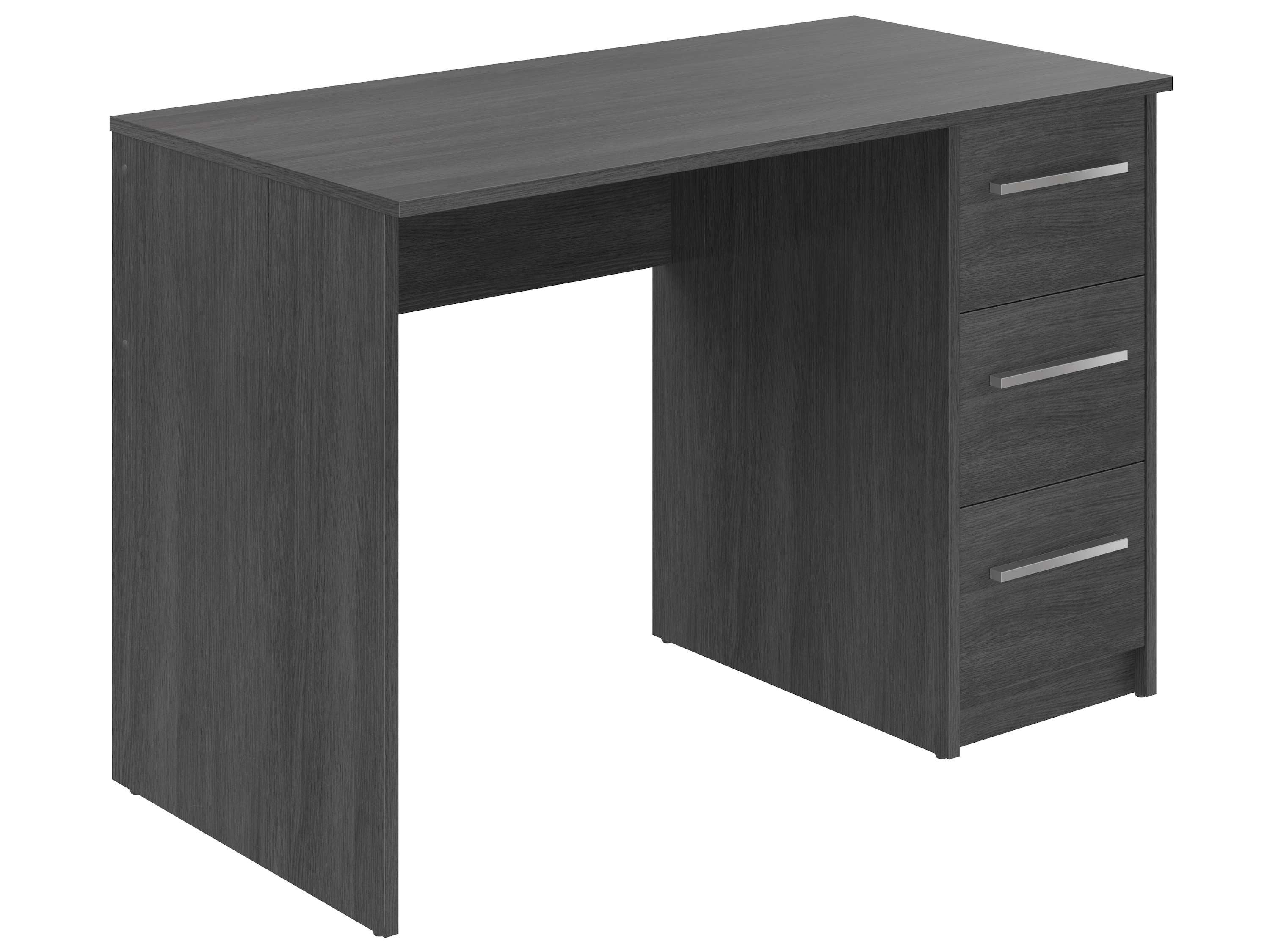 Bureau SAME 3 tiroirs 110x56x74 cm chêne gris cendré TALESA - 8