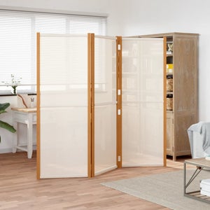 vidaXL Cloison de Séparation 4 Panneaux, Séparateur de Pièce, Écran d' Intimité, Paravent de Salon Chambre, Blanc Bois de 358739