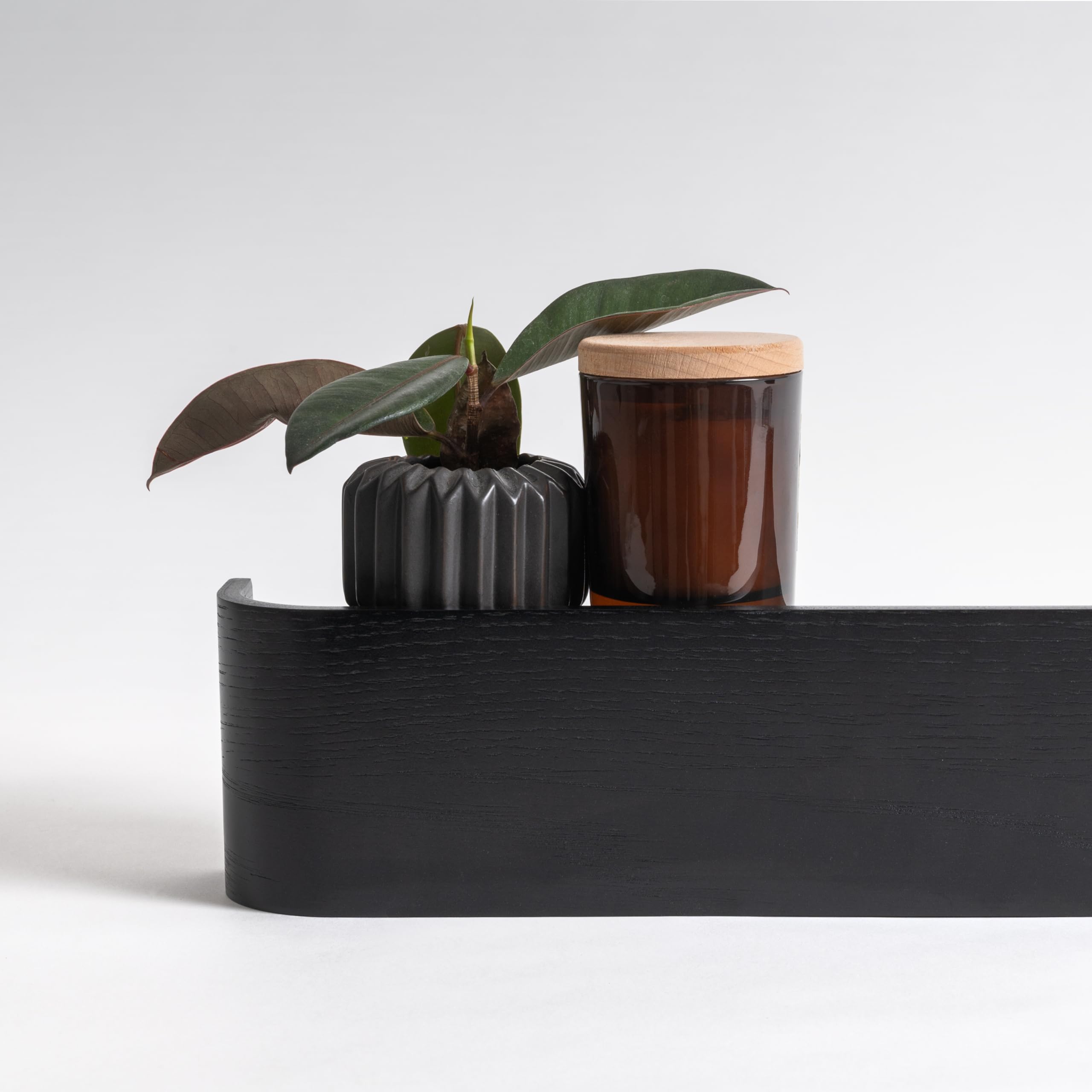 Appendiabiti da parete con ripiani portaoggetti, appendiabiti da parete, portaoggetti per ingresso, con 5 ganci metallici nascosti - 5