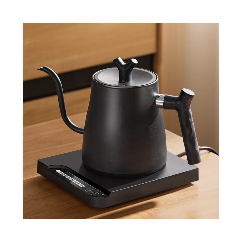 Czajnik elektryczny z regulacją temperatury 1000 W, inteligentny ekspres do kawy ręczny, czarny, dzióbek cienki do precyzyjnego nalewania