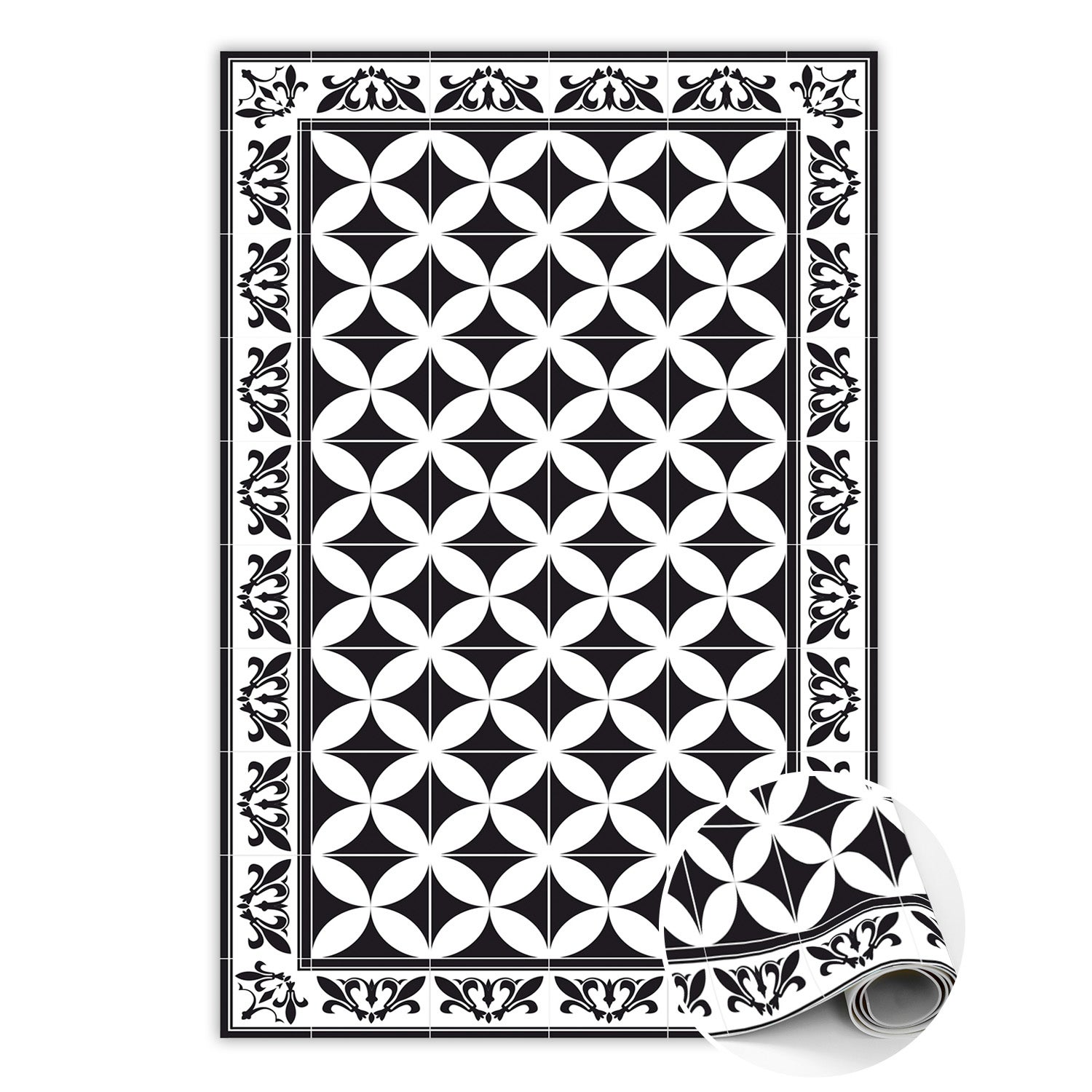 Mata winylowa do pokoju hiszpańskie kafelki, dywan winylowy wzorzysty do wnętrz w stylu śródziemnomorskim 120x180 cm – Tulup
