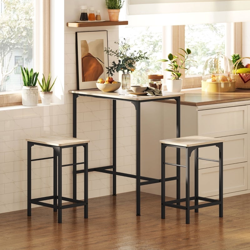 Set da pranzo con angolo cucina, 3 pezzi, tavolo da cucina piccolo e 2