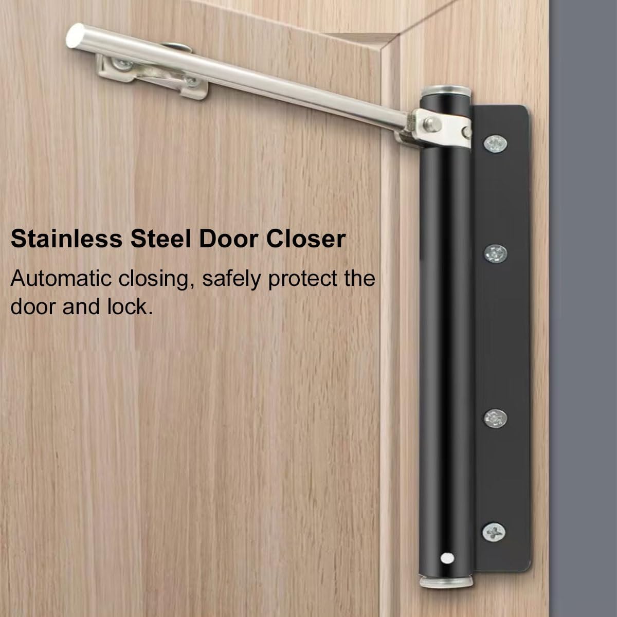Ferme Porte Automatique à Ressort – Réglable, Acier Inoxydable, Pour Portes Intérieures et Extérieures, Maison, Bureau et Hôtel - 5