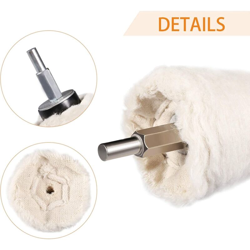Accessoires de polissage, tournevis sans fil, meules/pads/cônes de polissage, brosses coniques, coton, pour perceuses - 2