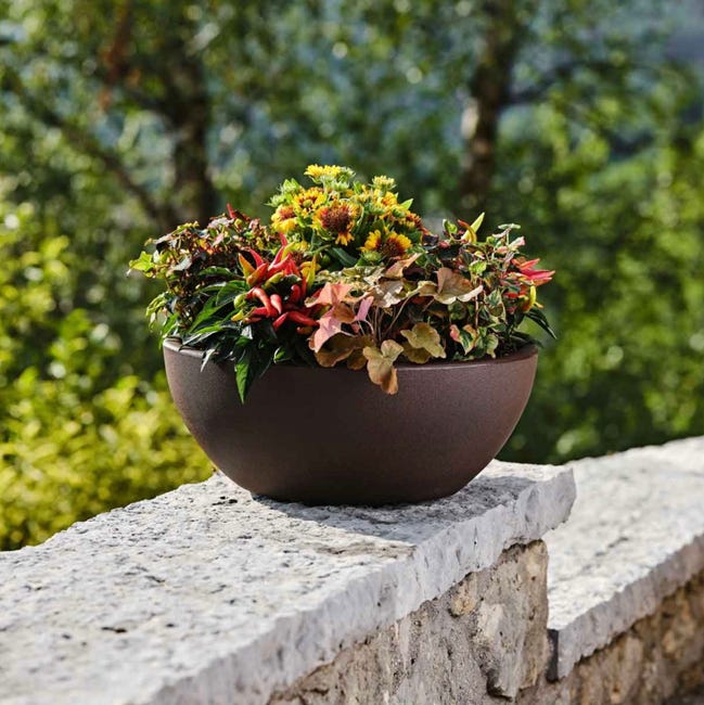 Leroymerlin Vaso per piante e fiori AMSTERDAM ECOPOT'S in resina grigio H 26.5 c Leroymerlin Vaso per piante e fiori AMSTERDAM ECOPOT'S in resina grigio H 26.5 c
