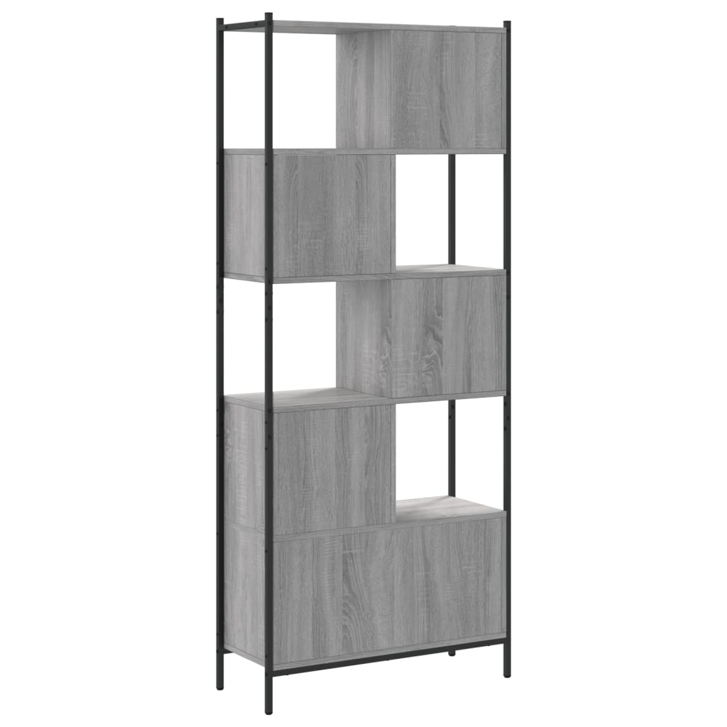Bibliothèque pour Séjour en Bois Gris H. 172 x l. 72 x P. 28 cm - 6