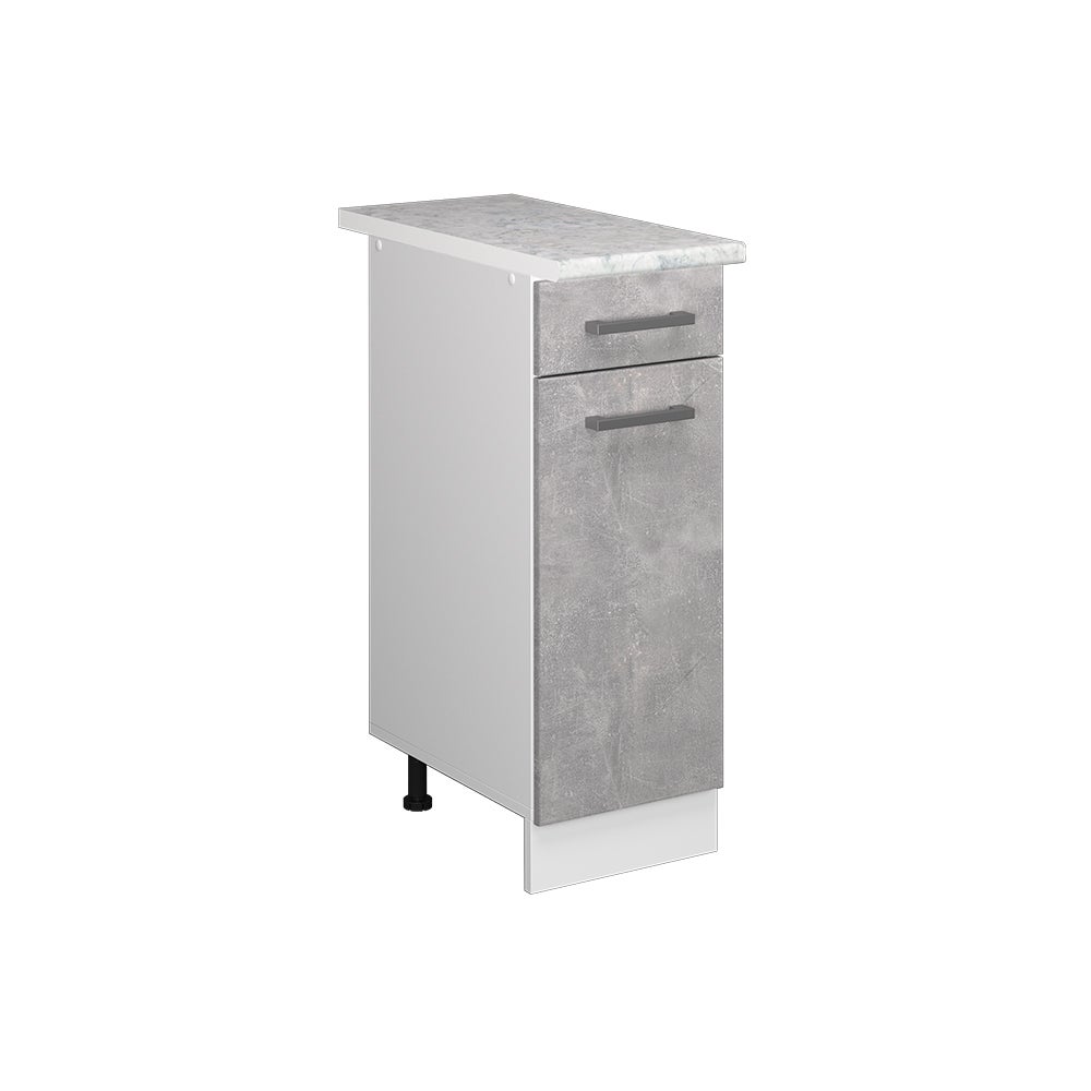 Vicco Uniwersalna jednostka bazowa R-Line, Beton, 30 cm z szufladą, z blatem roboczym