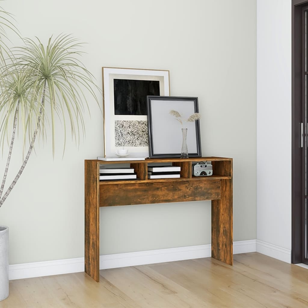 Tavolino Consolle Rovere Fumo 105x30x80 cm in Legno Multistrato | Leroy ...