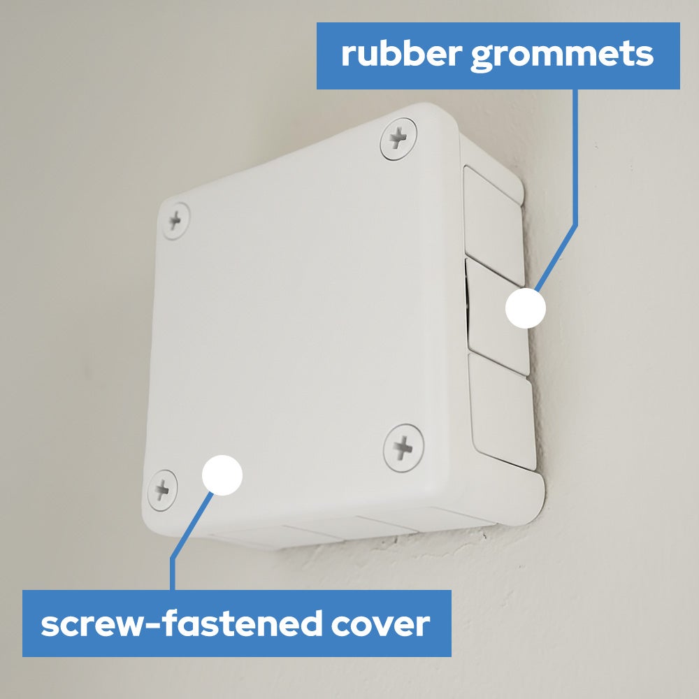 Boîte dérivation étanche en saillie IP55 98x98x42mm 12 entrées vis blanc EDO 10 pièces - 5