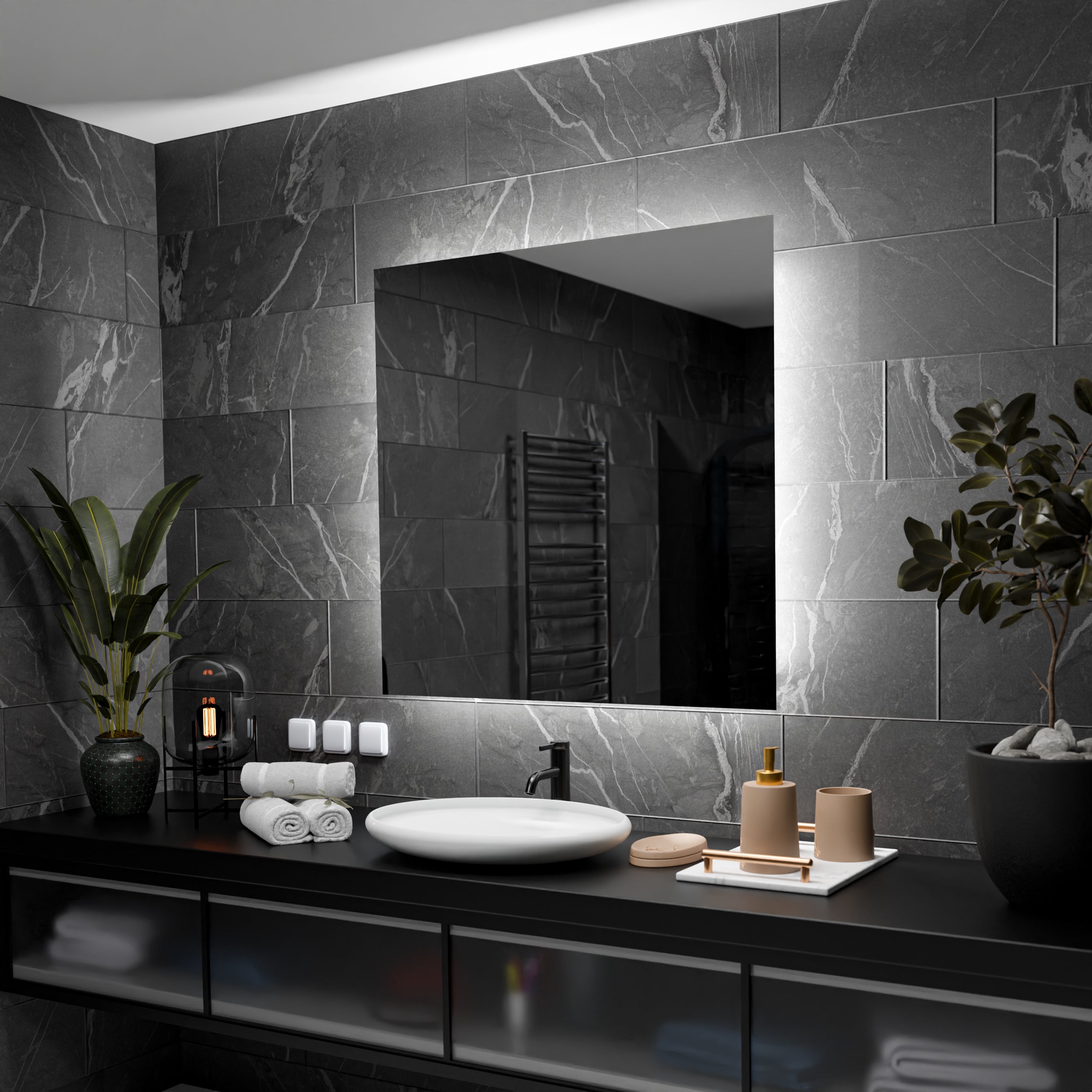 Miroir LED Salle De Bain Dubai KF01 – Miroir Moderne Avec éclairage Sur Mesure
