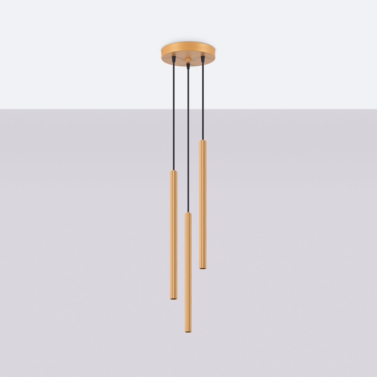 Lampa wisząca ELARA 3P złota LED 4000K - 20x20x120cm Sollux