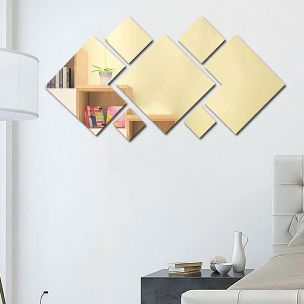 Naklejki ścienne z lustrem, 7 sztuk naklejek ściennych z lustrem, akrylowe naklejki ścienne z lustrem, 80 * 55 cm, odpowiednie do salonu, łazienki, sc