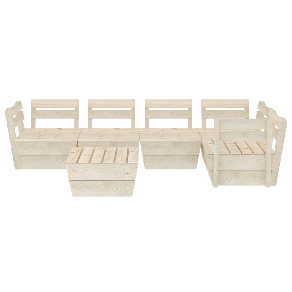 Mobili da giardino mobili da esterno set di mobili su pallet 6 pezzi in legno di abete rosso impregnato 0 02_0018459 - 2